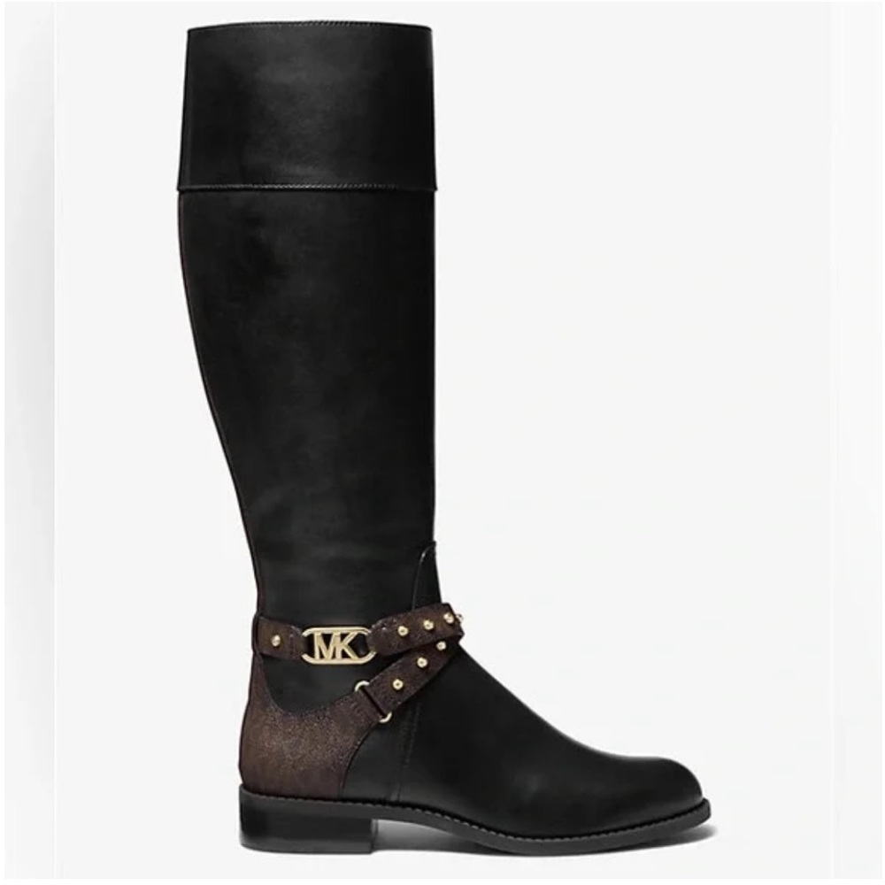 Michael Kors Brown Kincaid Leather Riding Boot size 7 NWT